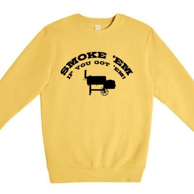 Funny Bbq Pit Offset Smoker Accessory Pitmaster Sweagift Premium Crewneck Sweatshirt