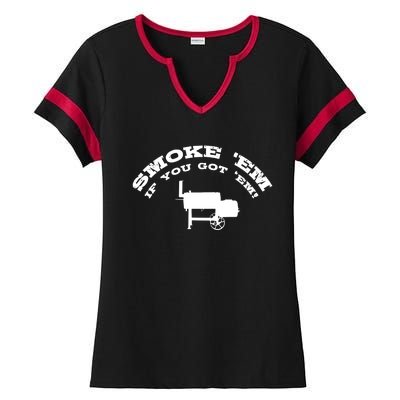 Funny Bbq Pit Offset Smoker Accessory Pitmaster Sweagift Ladies Halftime Notch Neck Tee