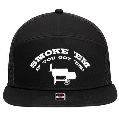 Funny Bbq Pit Offset Smoker Accessory Pitmaster Sweagift 7 Panel Mesh Trucker Snapback Hat