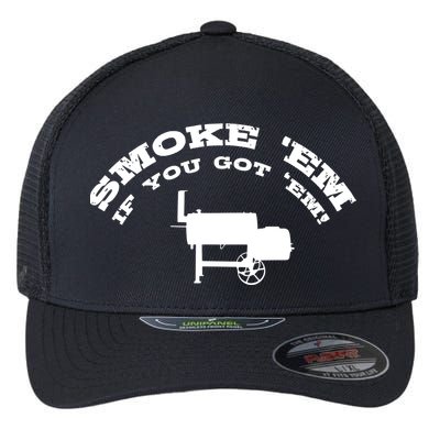 Funny Bbq Pit Offset Smoker Accessory Pitmaster Sweagift Flexfit Unipanel Trucker Cap
