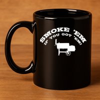 Funny Bbq Pit Offset Smoker Accessory Pitmaster Sweagift 11oz C Handle Ceramic Mug