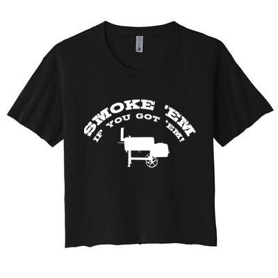 Funny Bbq Pit Offset Smoker Accessory Pitmaster Sweagift Crop Top