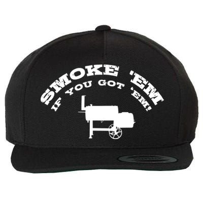 Funny Bbq Pit Offset Smoker Accessory Pitmaster Sweagift Wool Snapback Cap