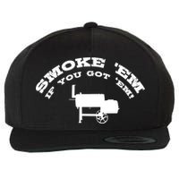Funny Bbq Pit Offset Smoker Accessory Pitmaster Sweagift Wool Snapback Cap