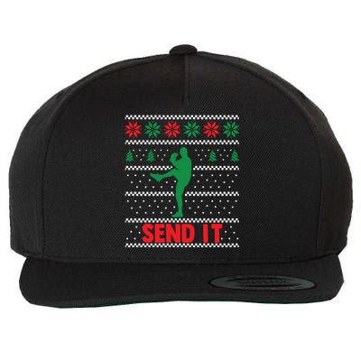 Funny Baseball Player Christmas Xmas Send It Meaningful Gift Wool Snapback Cap