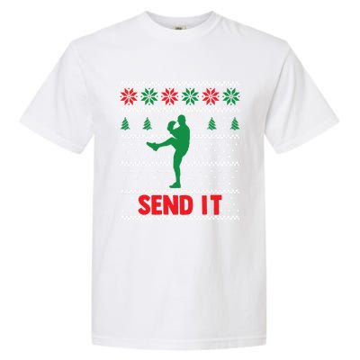 Funny Baseball Player Christmas Xmas Send It Meaningful Gift Garment-Dyed Heavyweight T-Shirt