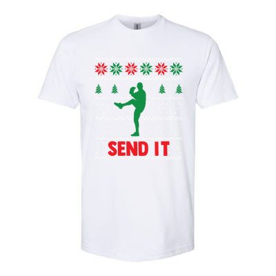 Funny Baseball Player Christmas Xmas Send It Meaningful Gift Softstyle® CVC T-Shirt