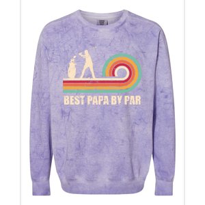 Funny Best Papa By Par FatherS Day Golf Gift Colorblast Crewneck Sweatshirt