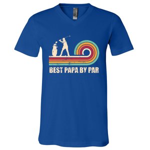 Funny Best Papa By Par FatherS Day Golf Gift V-Neck T-Shirt