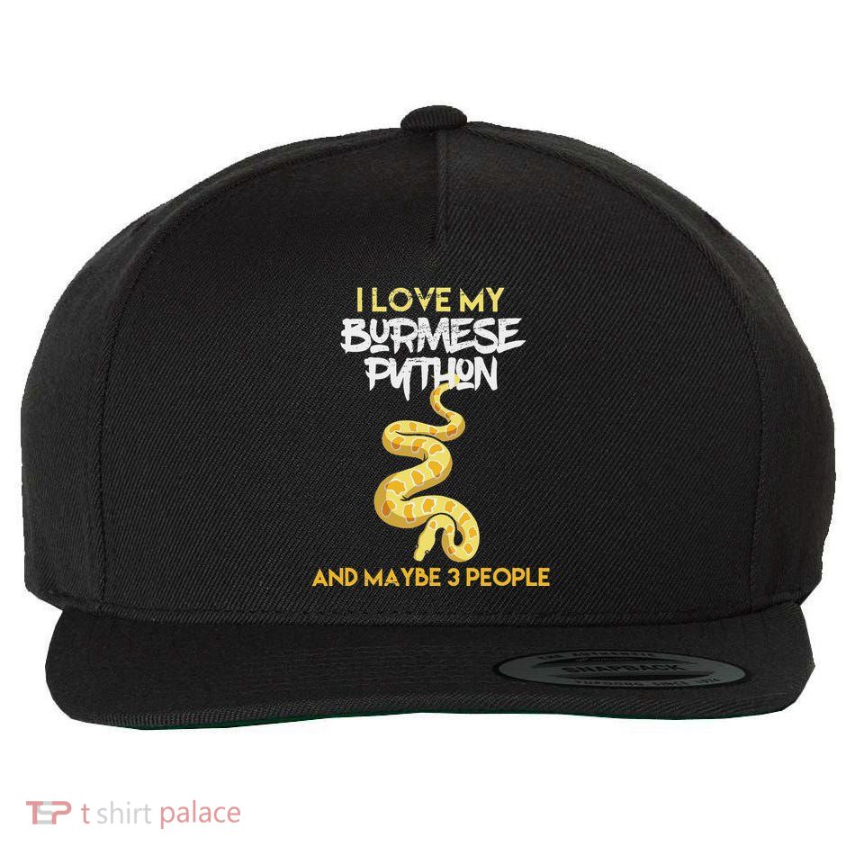 Funny Burmese Python Gift For Snake Owners Wool Snapback Cap