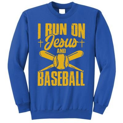 Funny Baseball Player I Run On Jesus And Baseball Sweatshirt