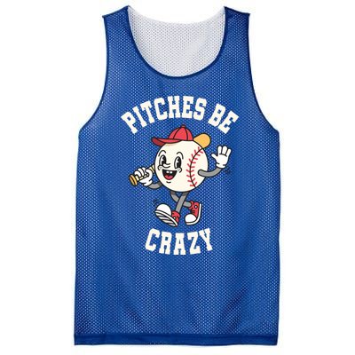 Funny Baseball Pitches Be Crazy Softball Humor Gift Mesh Reversible Basketball Jersey Tank