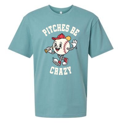 Funny Baseball Pitches Be Crazy Softball Humor Gift Sueded Cloud Jersey T-Shirt