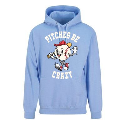 Funny Baseball Pitches Be Crazy Softball Humor Gift Unisex Surf Hoodie