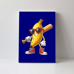 Funny Banana Playing Baseball Fruit Lover Baseball Player Cute Gift Canvas