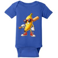 Funny Banana Playing Baseball Fruit Lover Baseball Player Cute Gift Baby Bodysuit