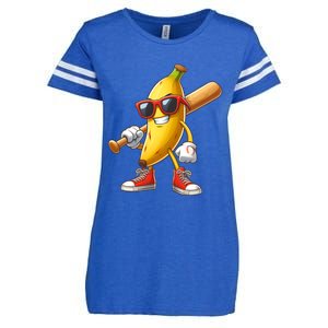 Funny Banana Playing Baseball Fruit Lover Baseball Player Cute Gift Enza Ladies Jersey Football T-Shirt