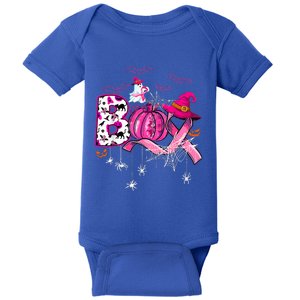 Funny Boo Pumpkin Witch Pink Ribbon Breast Cancer Halloween Baby Bodysuit