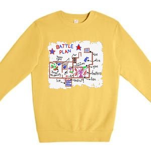 Funny Battle Plan Christmas Home Hand Dawn Alone Xmas Premium Crewneck Sweatshirt