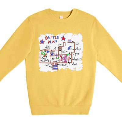 Funny Battle Plan Christmas Home Hand Dawn Alone Xmas Premium Crewneck Sweatshirt