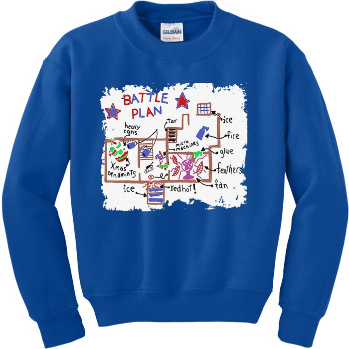 Funny Battle Plan Christmas Home Hand Dawn Alone Xmas Kids Sweatshirt