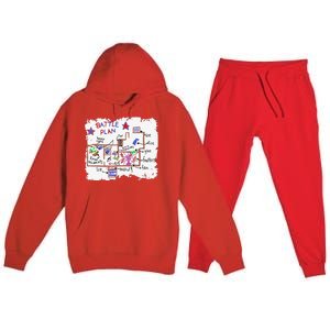 Funny Battle Plan Christmas Home Hand Dawn Alone Xmas Premium Hooded Sweatsuit Set