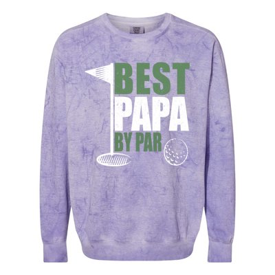 Funny Best Papa By Par FatherS Day Golf Dad Grandpa Gift Cute Gift Colorblast Crewneck Sweatshirt