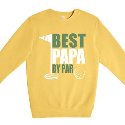 Funny Best Papa By Par FatherS Day Golf Dad Grandpa Gift Cute Gift Premium Crewneck Sweatshirt