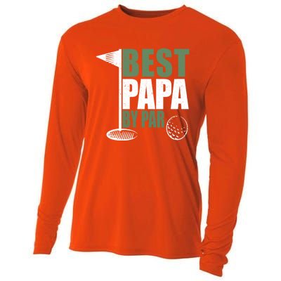 Funny Best Papa By Par FatherS Day Golf Dad Grandpa Gift Cute Gift Cooling Performance Long Sleeve Crew