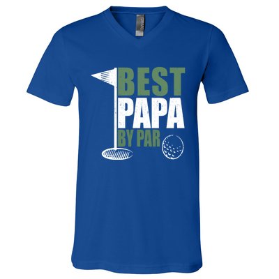 Funny Best Papa By Par FatherS Day Golf Dad Grandpa Gift Cute Gift V-Neck T-Shirt