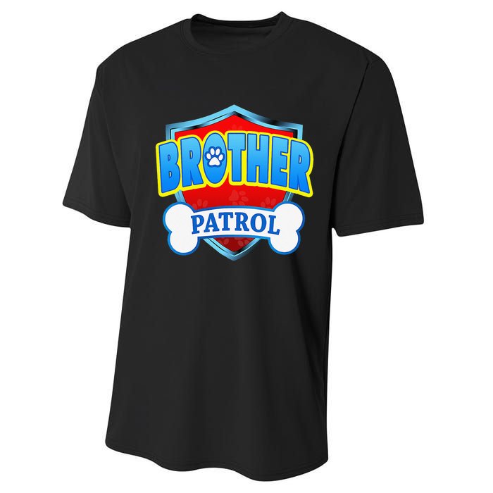 Funny Brother Patrol Dog Mom Dad Performance Sprint T-Shirt