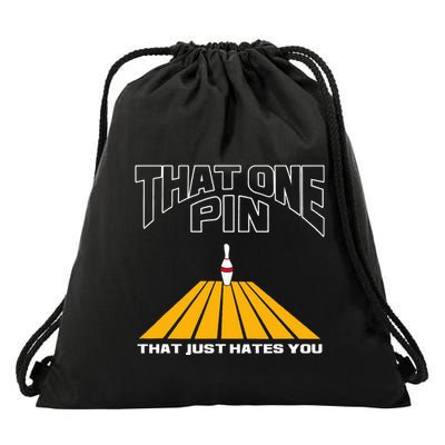 Funny Bowling Pin That Hates You Bowler's Nightmare Drawstring Bag