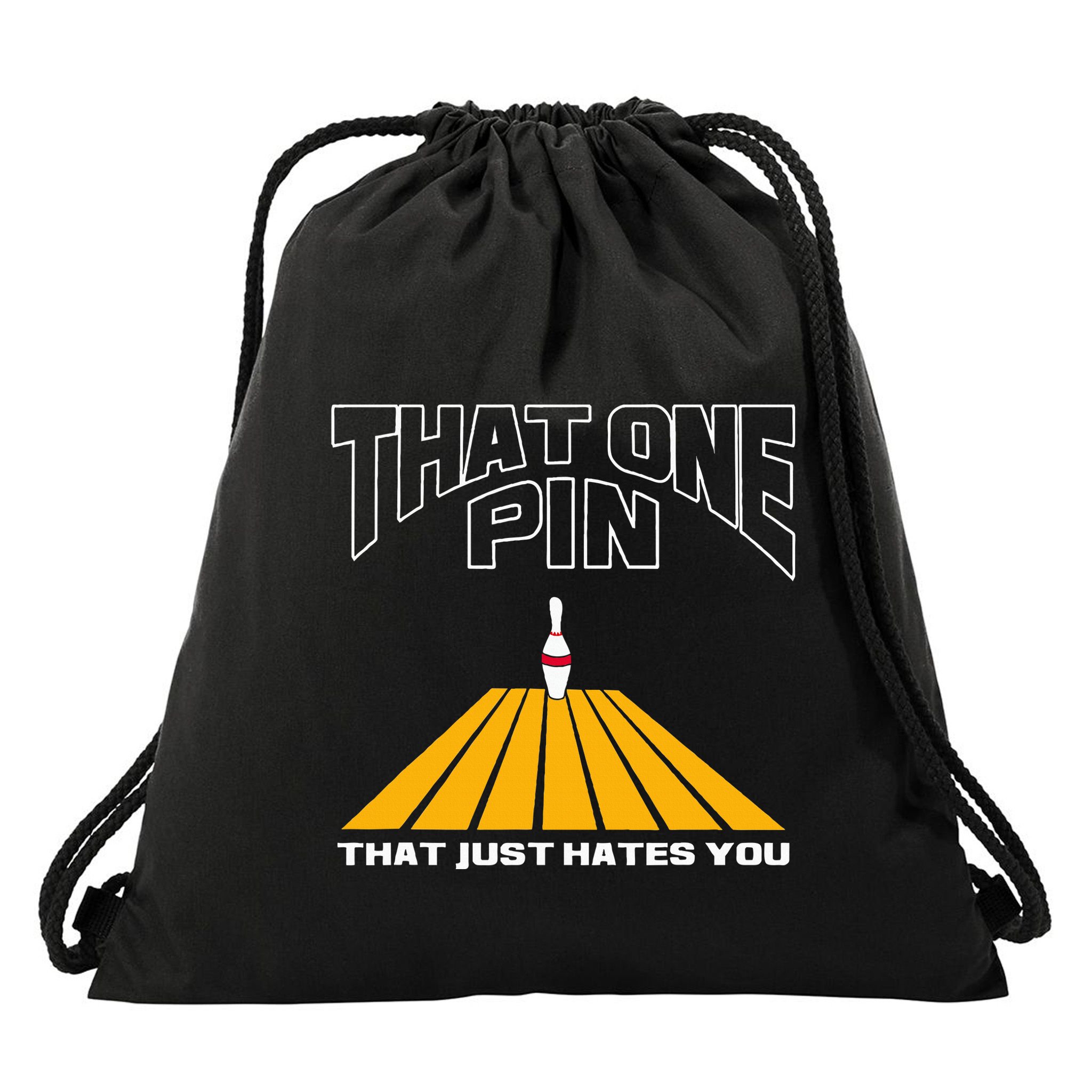 Funny Bowling Pin That Hates You Bowler's Nightmare Drawstring Bag