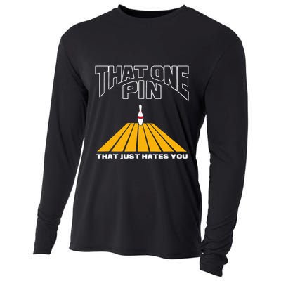 Funny Bowling Pin That Hates You Bowler's Nightmare Cooling Performance Long Sleeve Crew