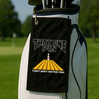 Funny Bowling Pin That Hates You Bowler's Nightmare Golf Towel
