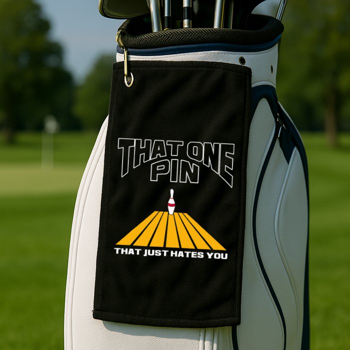 Funny Bowling Pin That Hates You Bowler's Nightmare Golf Towel
