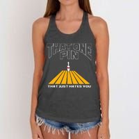 Funny Bowling Pin That Hates You Bowler's Nightmare Women's Knotted Racerback Tank