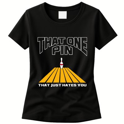 Funny Bowling Pin That Hates You Bowler's Nightmare Womens T-Shirt