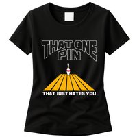 Funny Bowling Pin That Hates You Bowler's Nightmare Womens T-Shirt