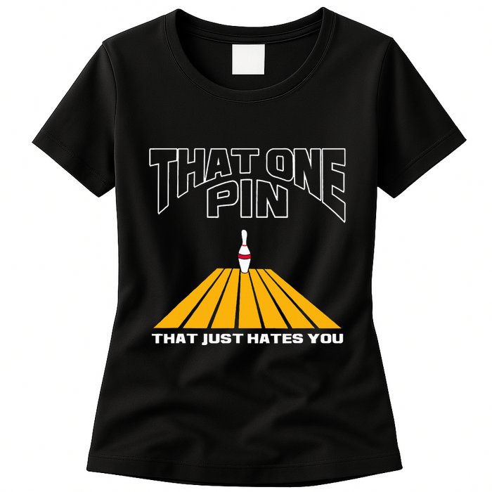 Funny Bowling Pin That Hates You Bowler's Nightmare Womens T-Shirt