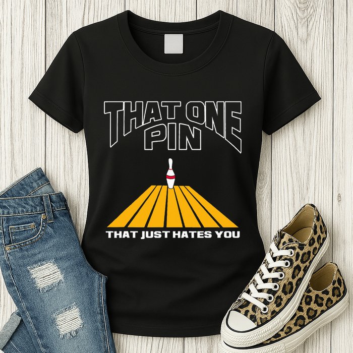 Funny Bowling Pin That Hates You Bowler's Nightmare Womens T-Shirt