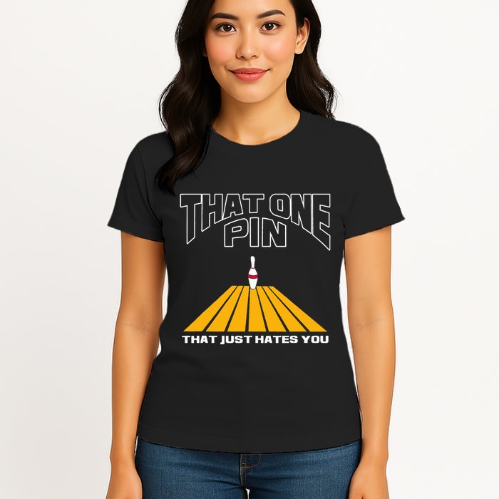 Funny Bowling Pin That Hates You Bowler's Nightmare Womens T-Shirt