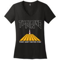 Funny Bowling Pin That Hates You Bowler's Nightmare Women's V-Neck T-Shirt