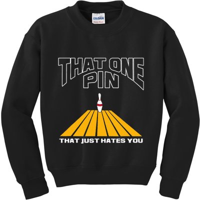 Funny Bowling Pin That Hates You Bowler's Nightmare Kids Sweatshirt