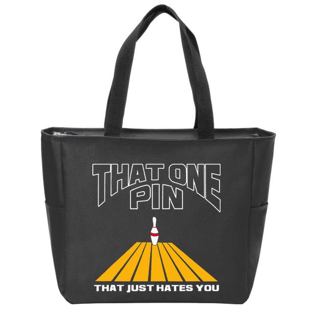 Funny Bowling Pin That Hates You Bowler's Nightmare Zip Tote Bag