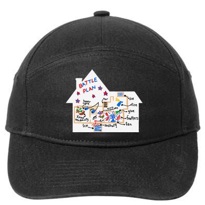 Funny Battle Plan Christmas Home Hand Dawn Alone Xmas Gift 7-Panel Snapback Hat