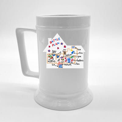 Funny Battle Plan Christmas Home Hand Dawn Alone Xmas Gift Beer Stein