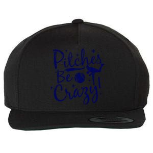 Funny Baseball Pitches Be Crazy Baseball Saying Quote Gift Wool Snapback Cap