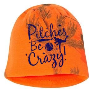 Funny Baseball Pitches Be Crazy Baseball Saying Quote Gift Kati - Camo Knit Beanie