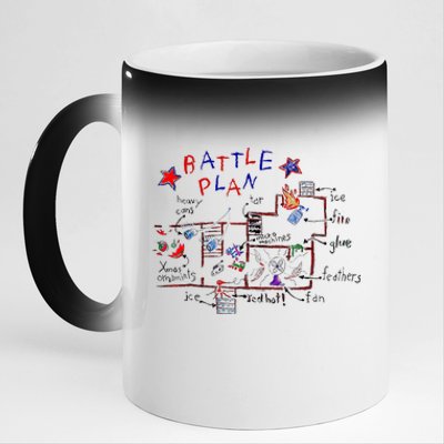 Funny Battle Plan Christmas Home Hand Dawn Alone Xmas 11oz Black Color Changing Mug